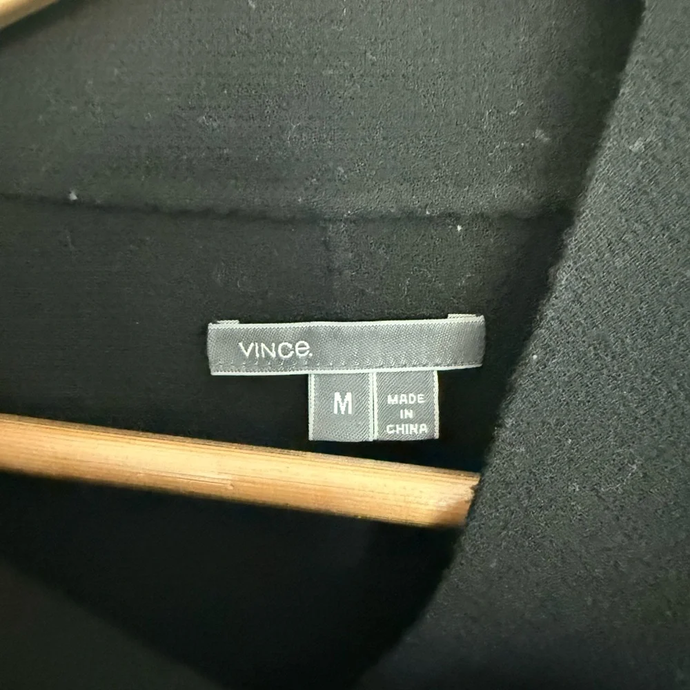 Women's Black Jacket with Leather Sleeves - Picture 2 of 9